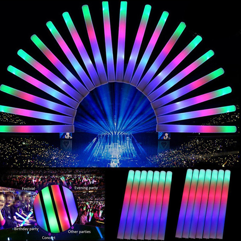Flashing Led Foam Sticks Party - 30 ชิ้น ไม้โฟมเรืองแสง LED หลากสี สำหรับตกแต่งงานปาร์ตี้
