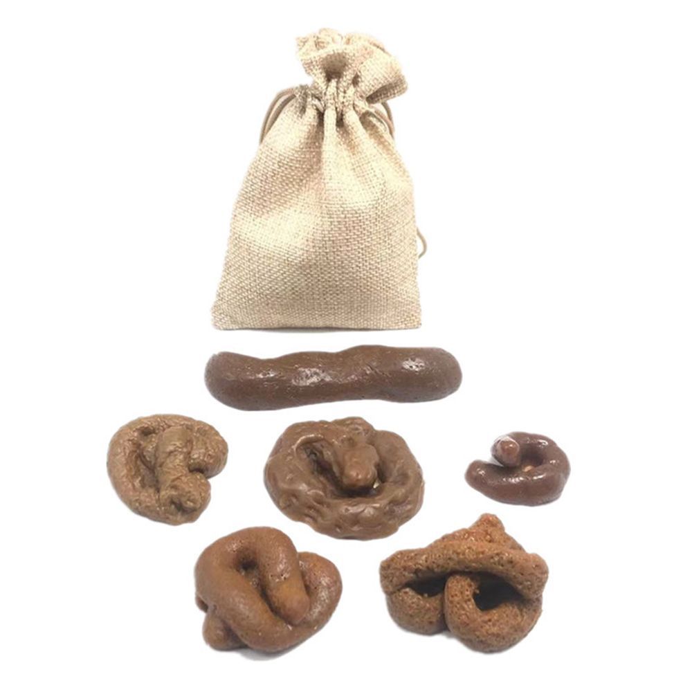 Fake Poop Gag Gift - ชุดของเล่นอึปลอม 6 ชิ้น สำหรับวันเอพริลฟูลส์ ของขวัญฮาโลวีน ของเล่นตลกๆ