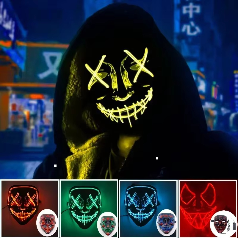 ใหม่ 2025 Hot ไร้สายฮาโลวีนนีอ - Led Purge Mask Halloween บทวิจารณ์และราคา