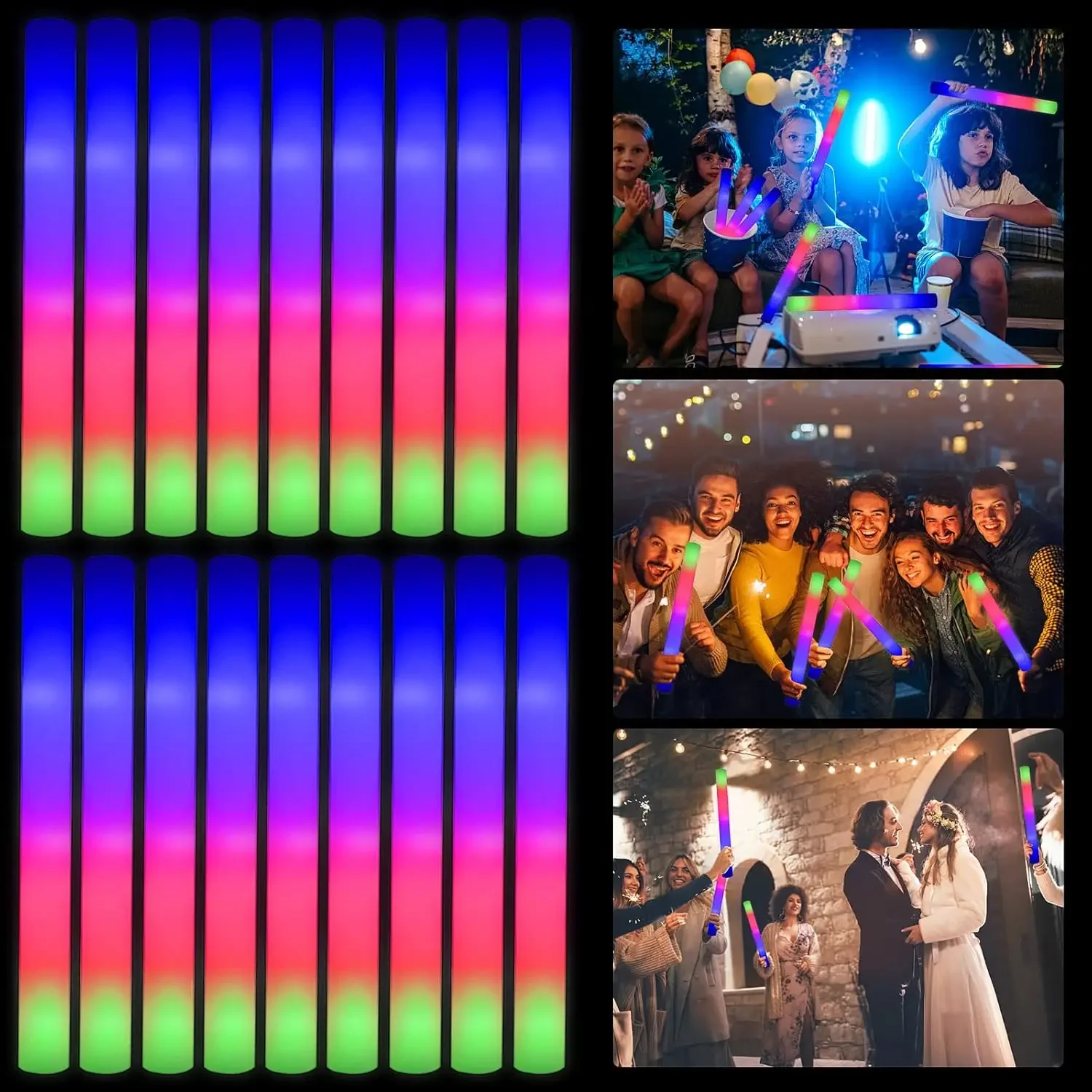 แท่งไฟ LED โฟมเรืองแสง 50 ชิ้น - Flashing Led Foam Sticks Party บทวิจารณ์และราคา